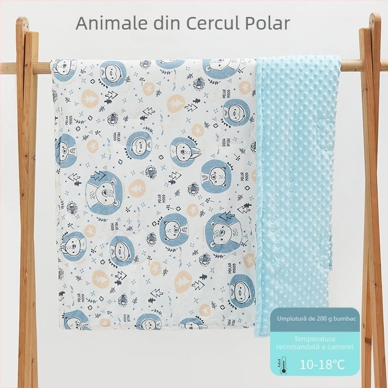 Cuvertură PANPAN TREE, bumbac 95%+, pentru sugari și copii 1–3 ani, model animale/desene animate, potrivită pentru primăvară, toamnă și iarnă