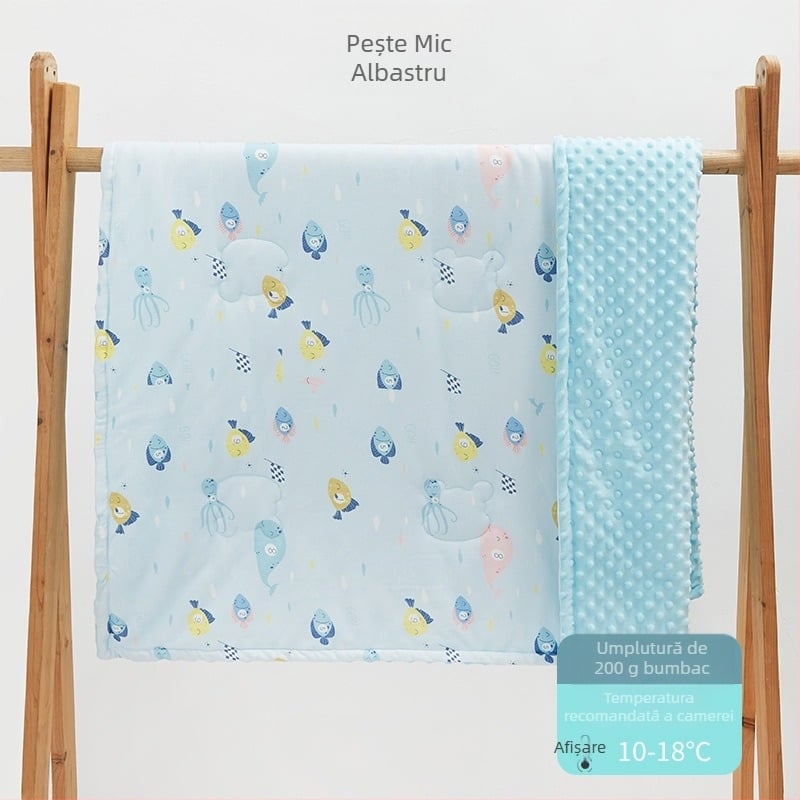 Cuvertură PANPAN TREE, bumbac 95%+, pentru sugari și copii 1–3 ani, model animale/desene animate, potrivită pentru primăvară, toamnă și iarnă