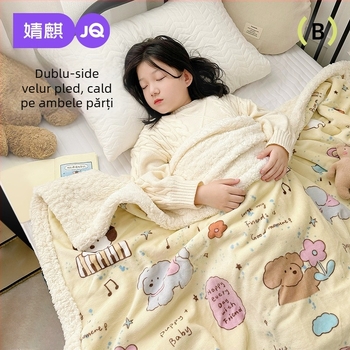 Pătură pentru bebeluși – material amestecat, 500–800 g, pentru copii 1–6 ani, toamnă-iarnă, stil desen animat, personalizabil