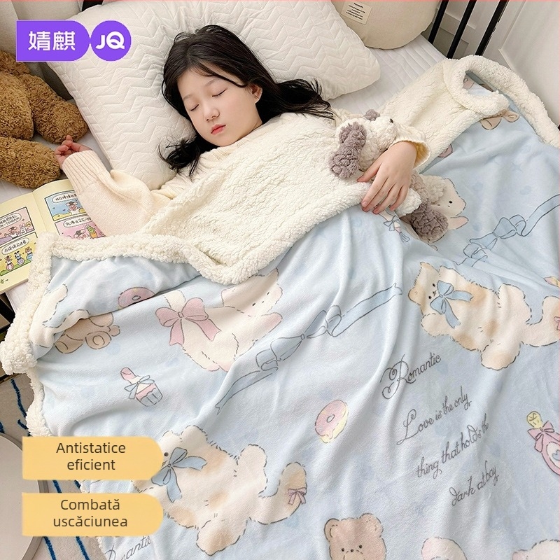 Pătură pentru bebeluși – material amestecat, 500–800 g, pentru copii 1–6 ani, toamnă-iarnă, stil desen animat, personalizabil
