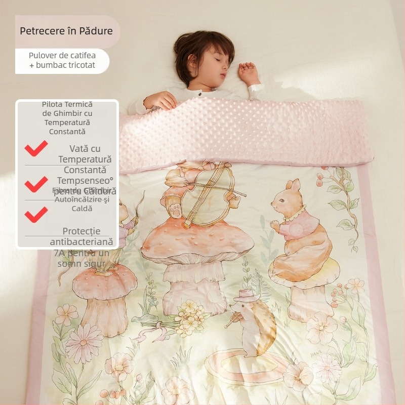 Cuvertură pentru bebeluși cu umplutură poliesterică, material tricotat din bumbac, 0,55–1,0 kg, pentru primăvară și toamnă, potrivit pentru copii 1–2 ani