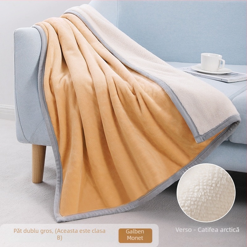 Pătură din flanelă cu broderie a logo-ului, 300–500 g, potrivită pentru toate sezoanele, pentru copii între 6 și 12 ani