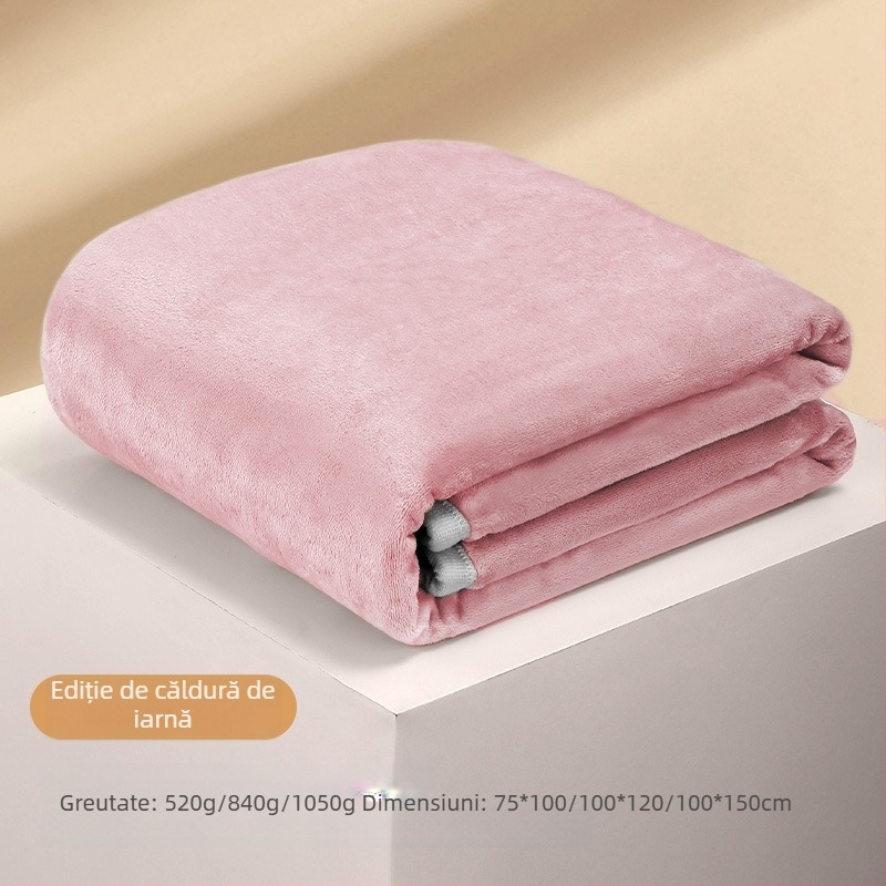 Pătură din flanelă cu broderie a logo-ului, 300–500 g, potrivită pentru toate sezoanele, pentru copii între 6 și 12 ani