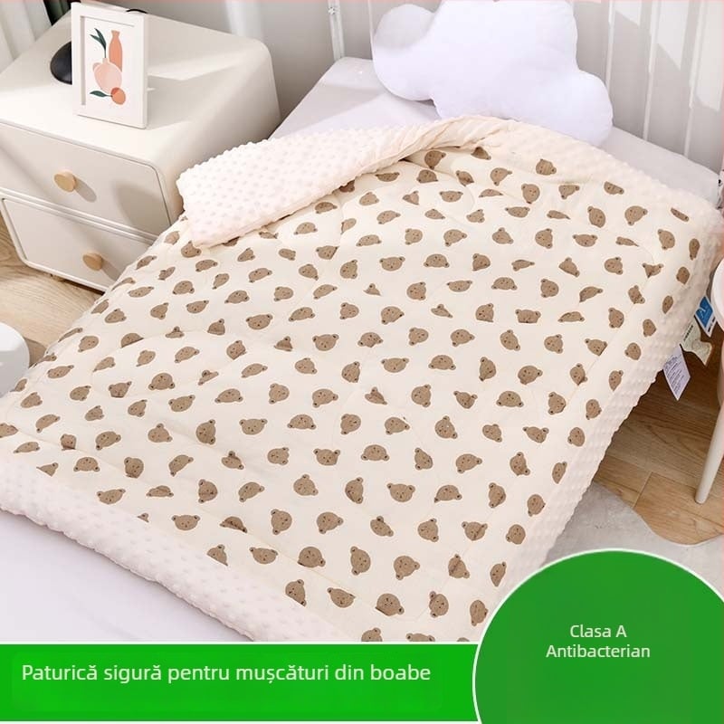 Cuvertură pentru nou-născuți, iarnă, cu umplutură din bumbac de soia, țesătură tifon, stil desen animat, potrivită pentru copii până la 6 ani