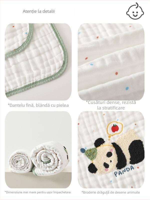 Shuo zhibao Prosop de baie pentru bebeluși din bumbac 100% cu model cartoon, pentru sugari și copii între 1 și 3 ani