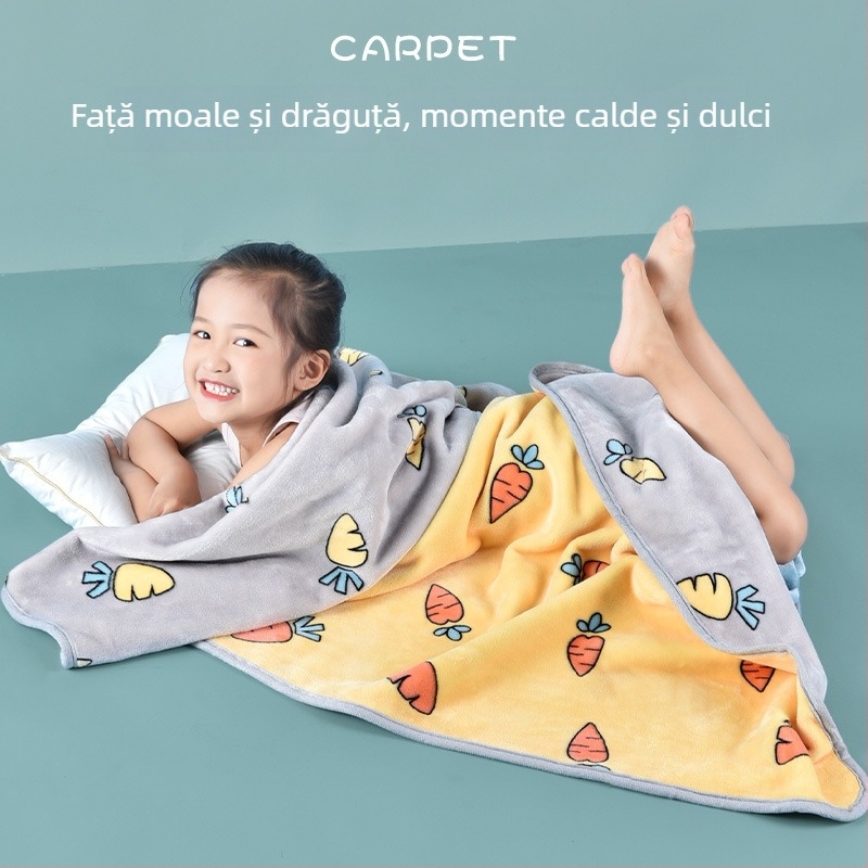 Drizzle pătură din flanel pentru copii – stil desen animat, pentru 3-6 ani, 500-800 g, pentru toate anotimpurile