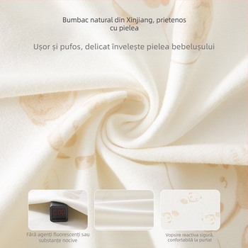 Pătură de înfășat pentru bebeluși – bumbac 100%, model cu animale, primăvară–toamnă, siguranță Clasa A, pentru sugari și copii mici