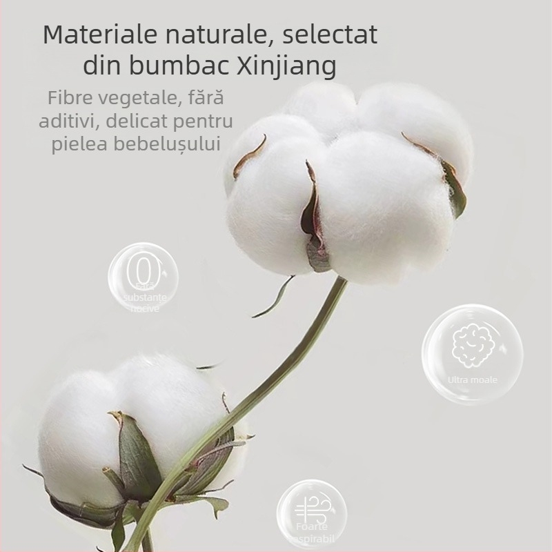 Pătură de înfășat pentru bebeluși – bumbac 100%, model cu animale, primăvară–toamnă, siguranță Clasa A, pentru sugari și copii mici