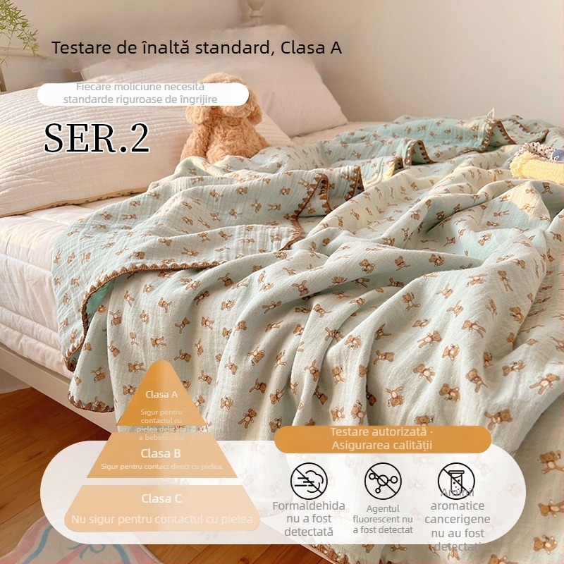 Cuvertură pentru bebeluși din bumbac - țesătură 100% bumbac, umplutură din bumbac, pentru nou-născuți