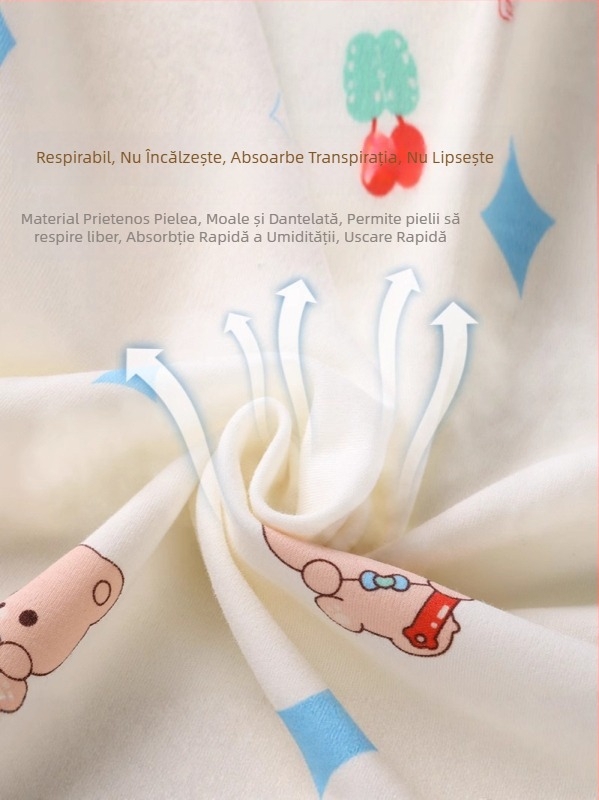 Prosop de înfășat din bumbac pentru nou-născuți, model cartoon, pentru toate sezoanele, bumbac 95%+, potrivit pentru 0–12 luni