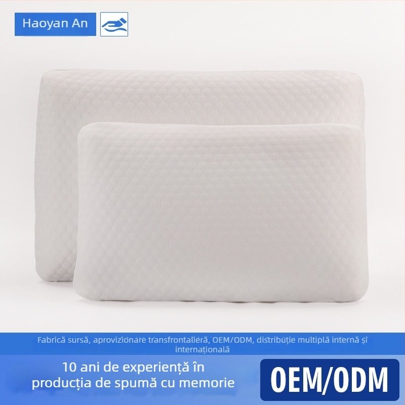 Perna din spumă cu memorie, husă din 100% bumbac, umplutură poliuretanică, dreptunghiulară, realizată manual