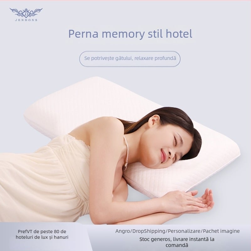 Pernă din spumă cu memorie, formă dreptunghiulară, husă din poliester, greutate 1.0-1.5 kg