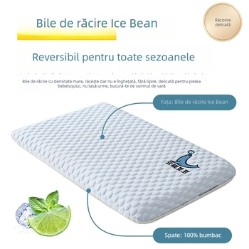 Perna de latex pentru copii, dreptunghiulară, latex natural 90%+, husă din bumbac 100%