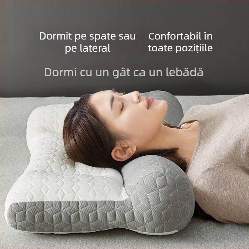 Pernă de tracțiune din latex pentru susținerea coloanei cervicale și somn, dreptunghiulară, înălțime 1–5 cm, greutate 1.1–1.5 kg, umplutură 99% latex