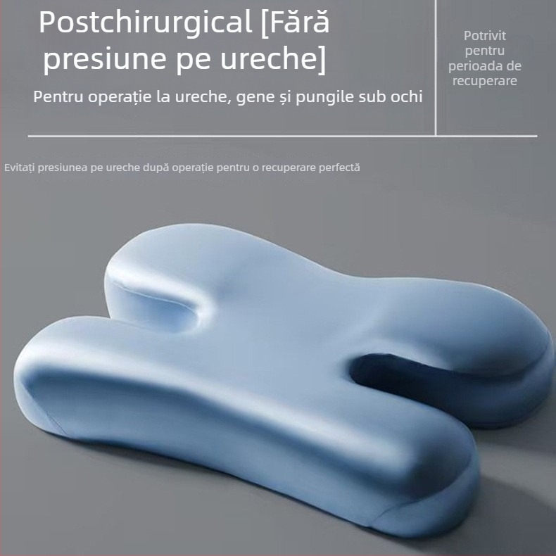 Pernă din spumă cu memorie, dreptunghiulară, greutate 0,5–1,0 kg, husă poliester semi-lucioasă, universal pentru adulți