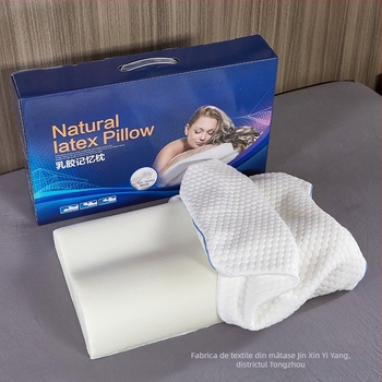 Perne cervicale din memory cotton, design în valuri pentru susținere cervicală, formă dreptunghiulară, stil minimalist, înălțime 5–10 cm