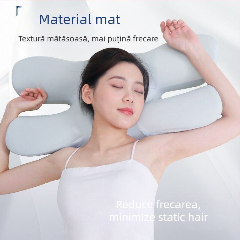 Perna cu spumă de memorie, formă de fluture, husă modală, protecție cervicală, pentru somn pe o parte, greutate 0,5–1 kg