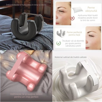 Myhome Pernă din spumă cu memorie, husă din catifea cu pene, pernă în formă de extraterestru pentru somn pe o parte, personalizabilă pentru adulți