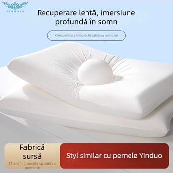 Pernă cervicală din spumă cu memorie, formă dreptunghiulară, husă tricot, personalizabilă, greutate nucleu 1,0–1,5 kg