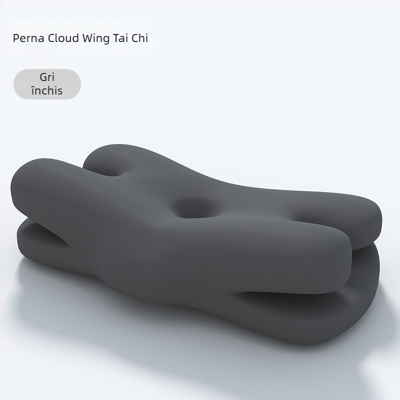 Perna dublă pentru somn cu memory foam, fără presiune, anti-rid, senzație duală, protecție pentru gât pentru somnul pe o parte, formă dreptunghiulară