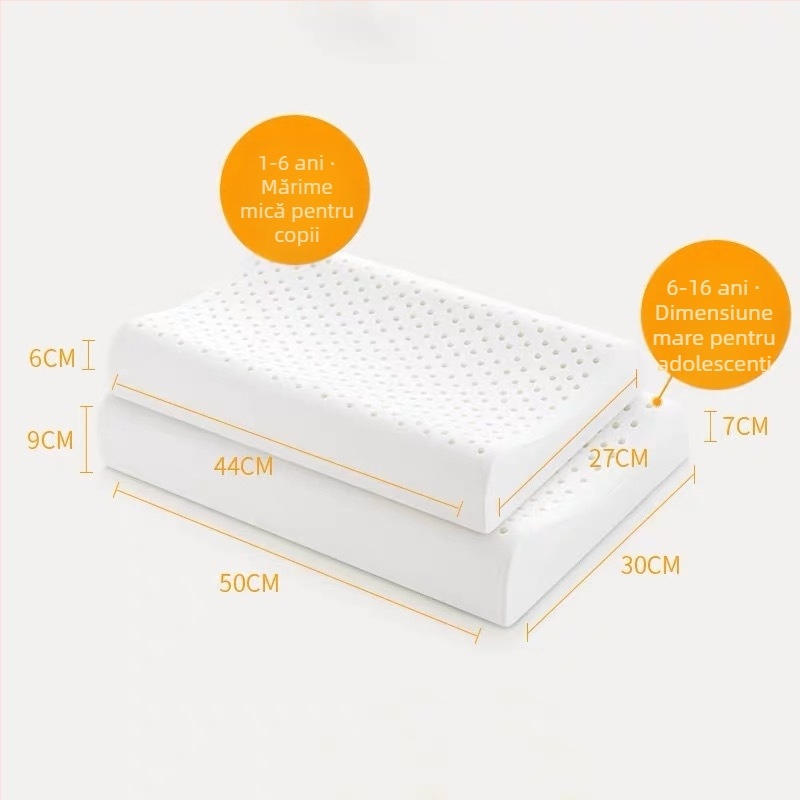 Pernă din latex, pernă pătrată pentru adulți, umplură 95% latex natural, conținut de latex 90%+, Refined Rose