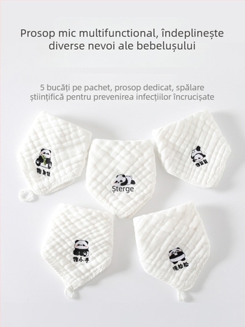 Prosop de față pentru bebeluți din bumbac pur, tifon cu șase straturi — absorbție ridicată, model desen animat, Jay Lion Bibi