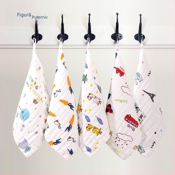 Prosoape pentru bebeluși din bumbac 100%, set de 5 buc., pătrate, moi, absorbție rapidă 5–10 s