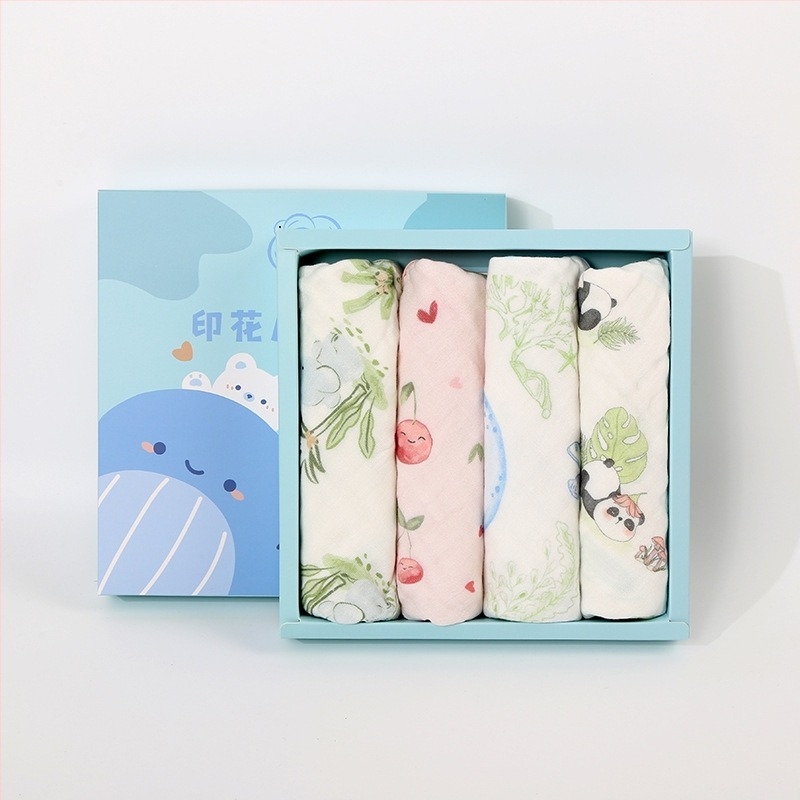 Set de prosoape din bumbac pentru bebeluți în cutie cadou, 40 bucăți, 110 g