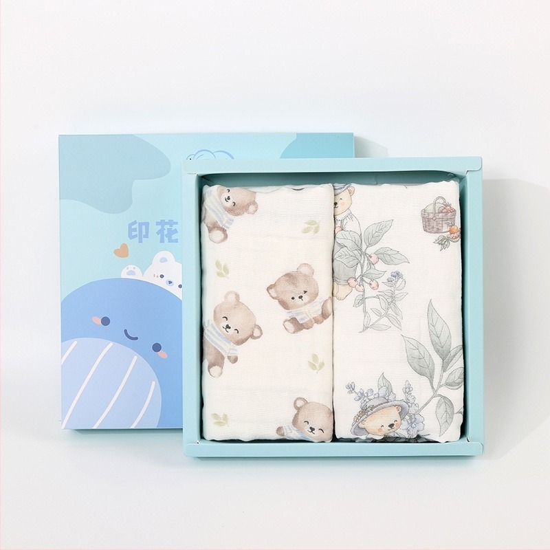 Set de prosoape din bumbac pentru bebeluți în cutie cadou, 40 bucăți, 110 g