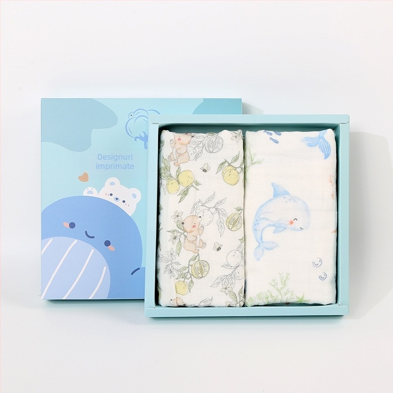 Set de prosoape din bumbac pentru bebeluți în cutie cadou, 40 bucăți, 110 g