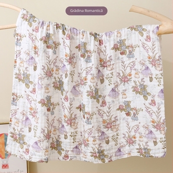 Prosop de baie din tifon pentru bebeluși cu model desen animat – pentru toate sezoanele, 300–400 g, 40 fire, tipărit