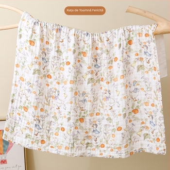 Prosop de baie din tifon pentru bebeluși cu model desen animat – pentru toate sezoanele, 300–400 g, 40 fire, tipărit