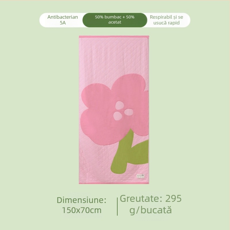 Prosop de baie pentru bebeluși din tifon cu trei straturi, 50% bumbac / 50% viscoză, 32 fire, tivuit, 200–300 g