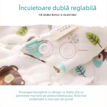 Bavetă triunghiulară pentru bebeluși, din bumbac 100%, cu țesătură bubble de 6 straturi, pentru nou-născuți, imprimeuri cartoon și flori, absorbantă, respirabilă