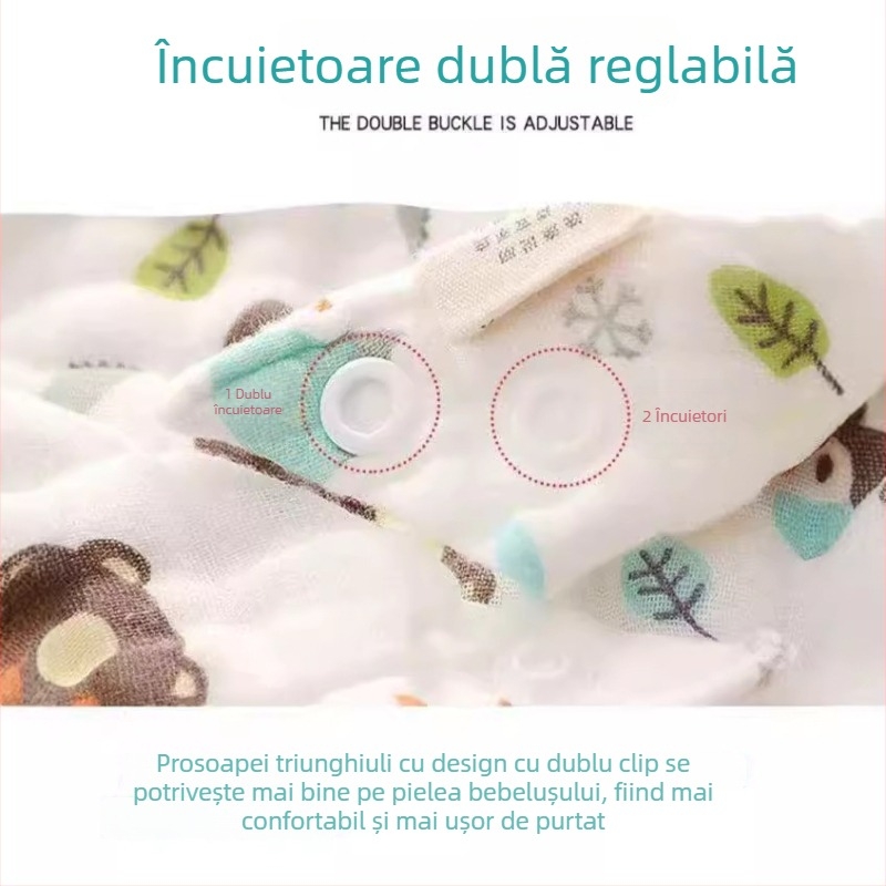 Bavetă triunghiulară pentru bebeluși, din bumbac 100%, cu țesătură bubble de 6 straturi, pentru nou-născuți, imprimeuri cartoon și flori, absorbantă, respirabilă