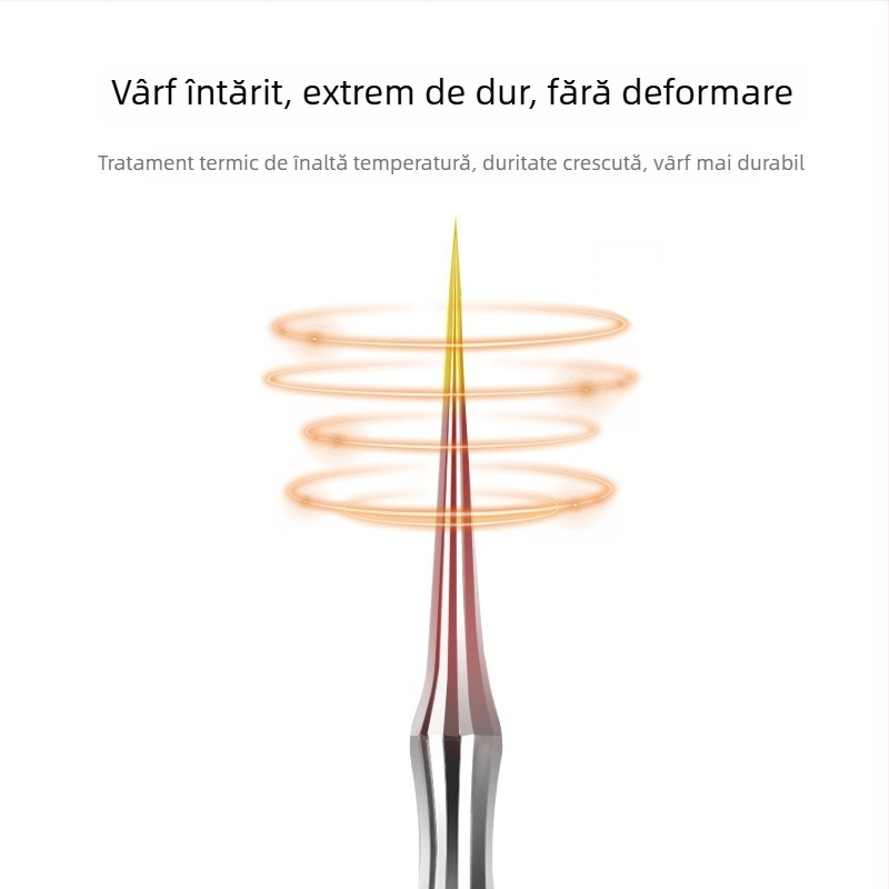 Set de instrumente pentru acnee și extractor de comedoane, vârf ultra-ascuțit Nr. 5, oțel inoxidabil