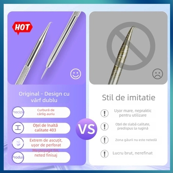 Aparat de acnee cu cârlig curbat – oțel inoxidabil, instrument de extragere pentru puncte negre