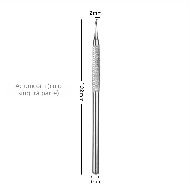 Aparat de acnee cu cârlig curbat – oțel inoxidabil, instrument de extragere pentru puncte negre