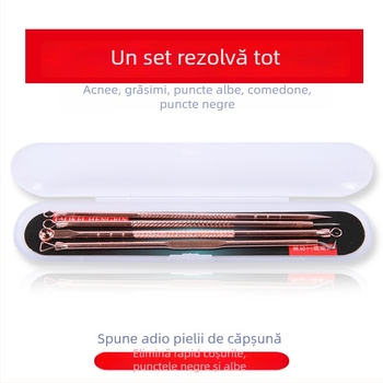 Huashun Set de 4 piese din oțel inoxidabil pentru acnee și puncte negre