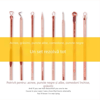 Huashun Set de 4 piese din oțel inoxidabil pentru acnee și puncte negre