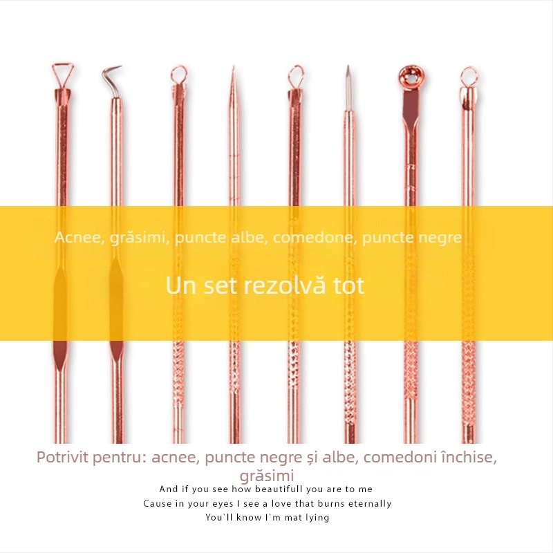 Huashun Set de 4 piese din oțel inoxidabil pentru acnee și puncte negre