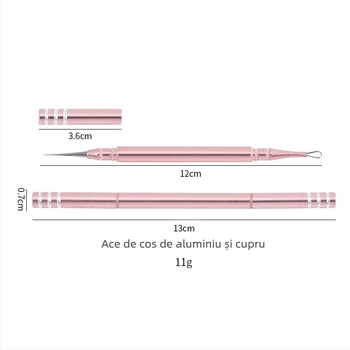 Ac de acnee: instrument portabil cu două vârfuri din oțel inoxidabil pentru stoarcerea coșurilor; origine Yangjiang, Guangdong; durată lungă de valabilitate; instrument cosmetic: ac de acnee