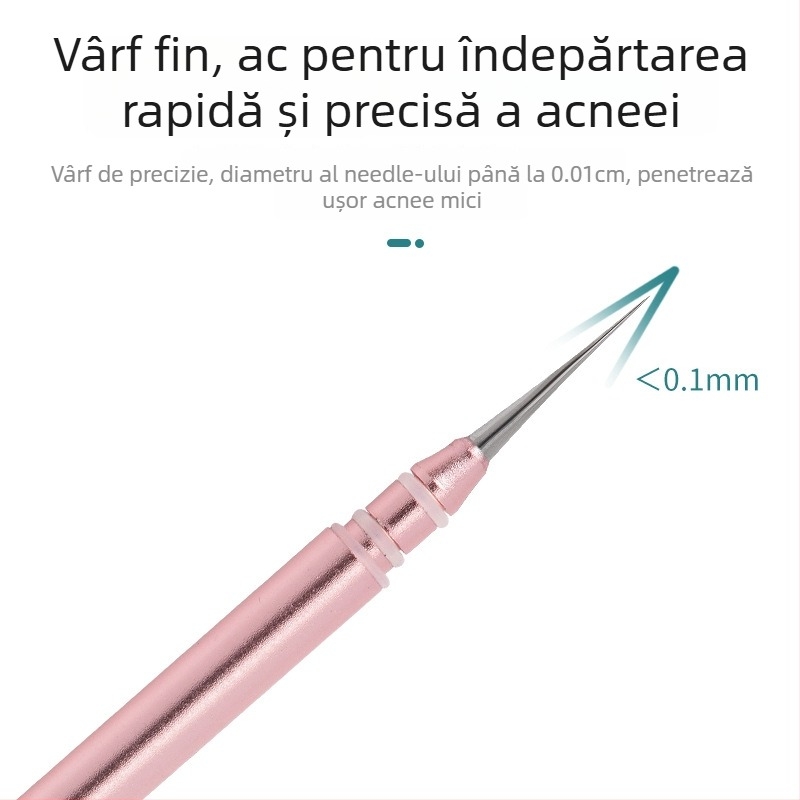 Ac de acnee: instrument portabil cu două vârfuri din oțel inoxidabil pentru stoarcerea coșurilor; origine Yangjiang, Guangdong; durată lungă de valabilitate; instrument cosmetic: ac de acnee