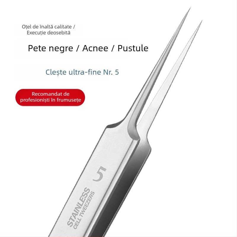 Yiliren acnee removal needle și pensete pentru comedoane, Clips Nr.5, oțel inoxidabil