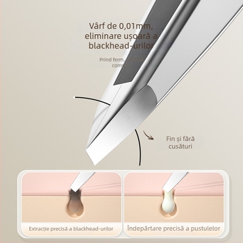 Nilia Clește pentru puncte negre – precizie înaltă, oțel inoxidabil, instrument sigur pentru pori și sprâncene