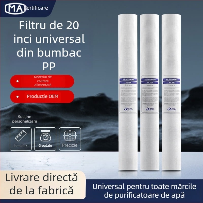 Element Filtru pentru Purificator de Apă – Polipropilenă, Filtru PP Cotton, Montaj frontal, Debitul 500 L/h
