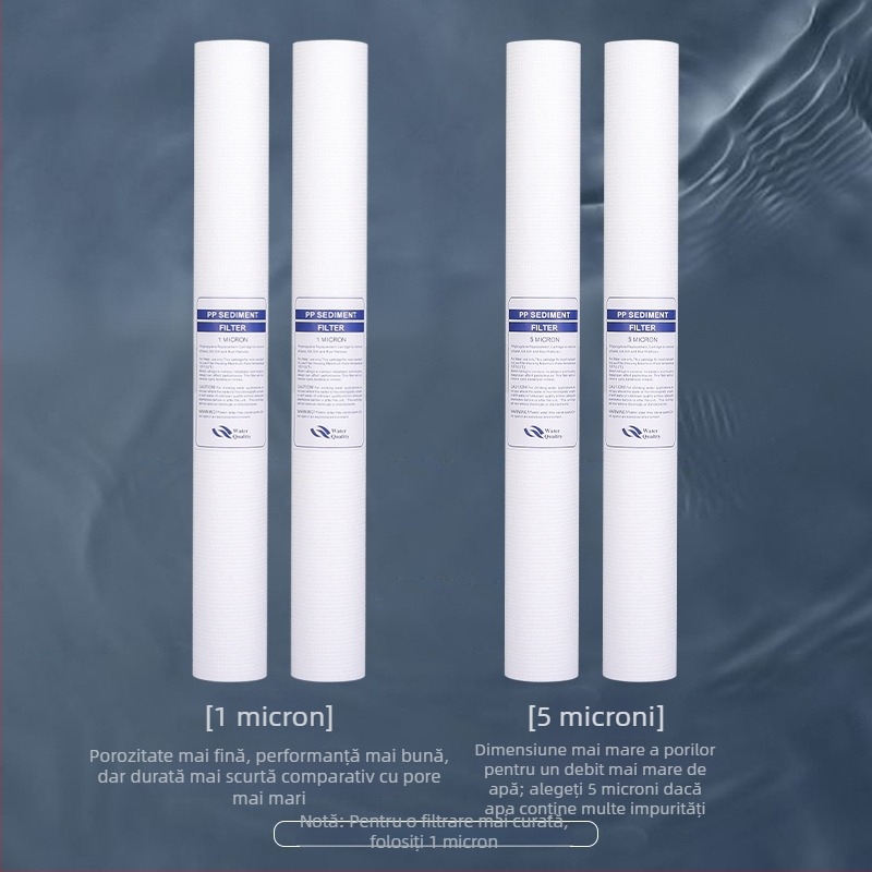 Element Filtru pentru Purificator de Apă – Polipropilenă, Filtru PP Cotton, Montaj frontal, Debitul 500 L/h