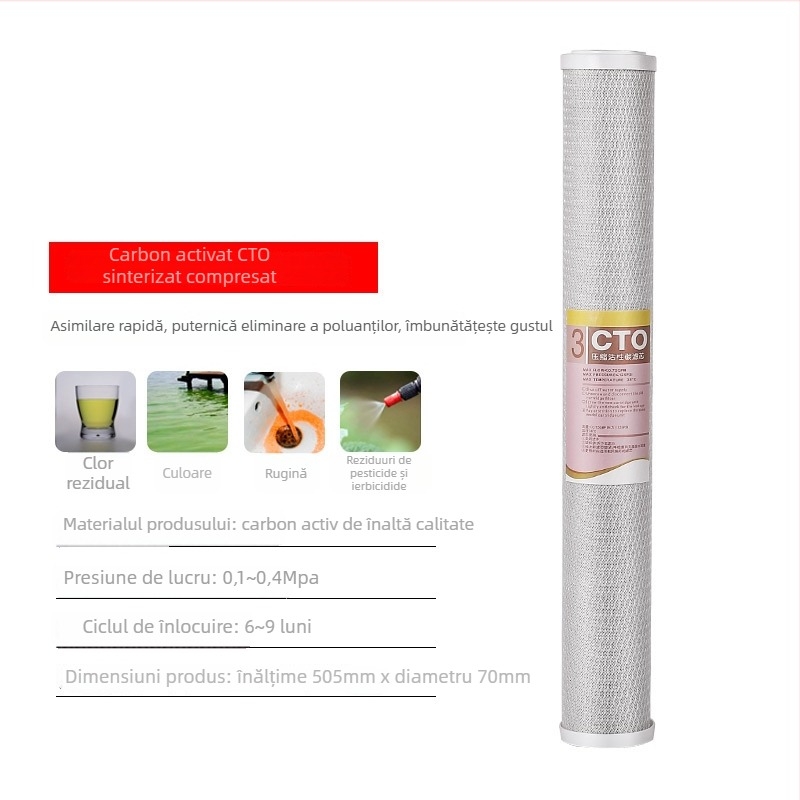 Lige CTO filtru din carbon activ pentru purificator de apă — element filtrant pentru utilizare comercială