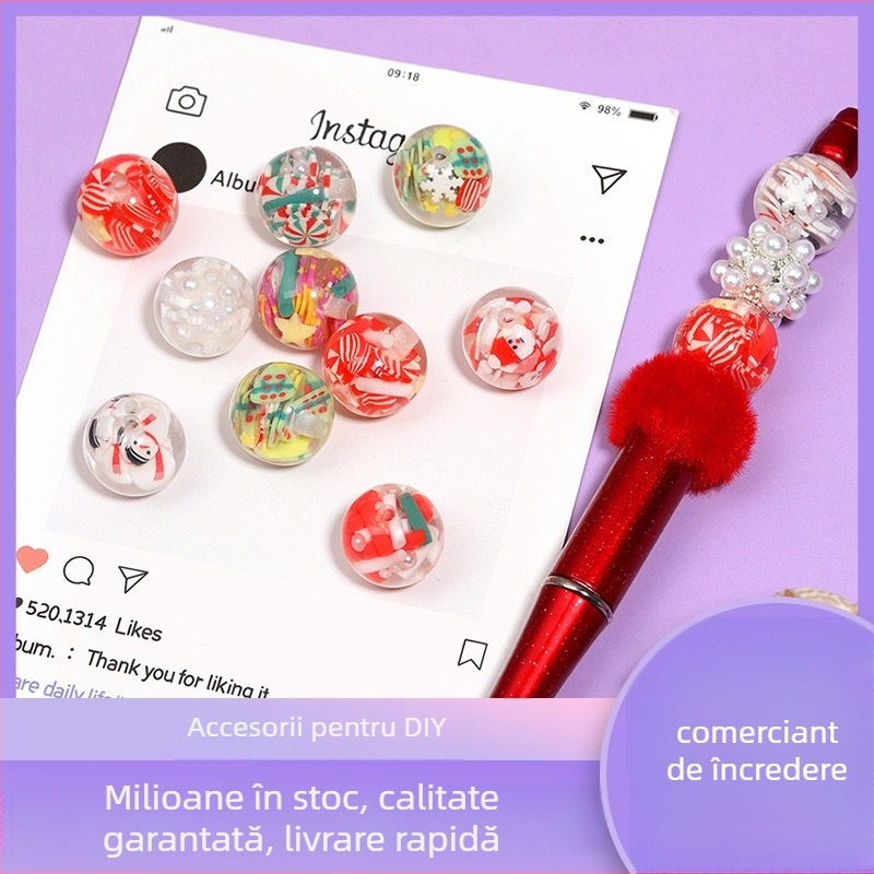 Perle acrilice pentru bijuterii DIY, stil desen animat, electroplacare, origine Yiwu, marcă Ch