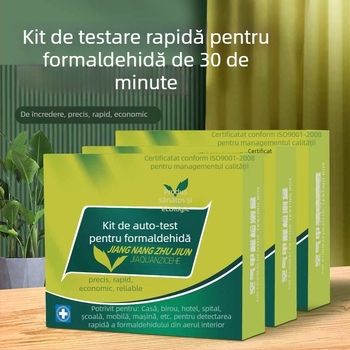 Kit auto-test formaldehidă – calitatea aerului interior, uz casnic, casă nouă, reagente de test; interval măsură 0.01–0.50; precizie 0.01; obiect măsurat: aer